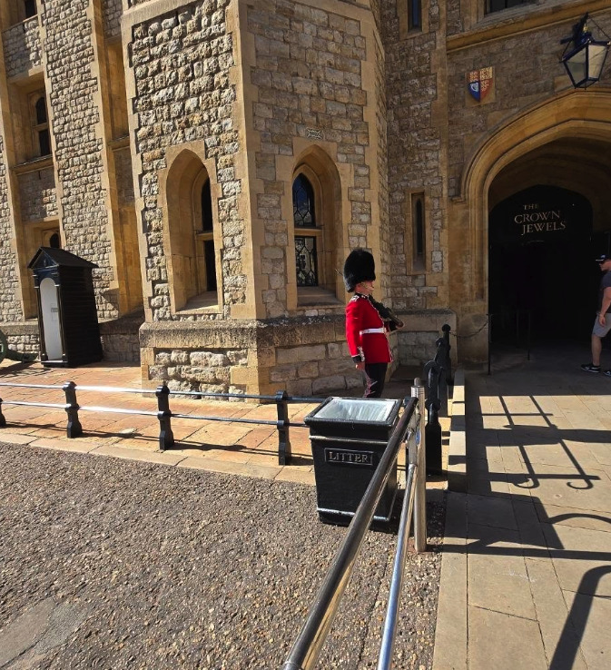 Guard outside the Crown Jewels entrance